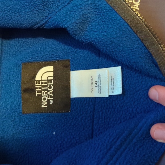 Youth the north face blue and grey fleece jacket size large (14/16) - Picture 4 of 5